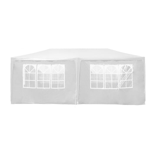 Gazebo 3 x 6 m in bianco con protezione UV 50+, tendone da giardino con pareti laterali avvolgibili, tenda da festa con finestre, ad esempio per terrazze e festival