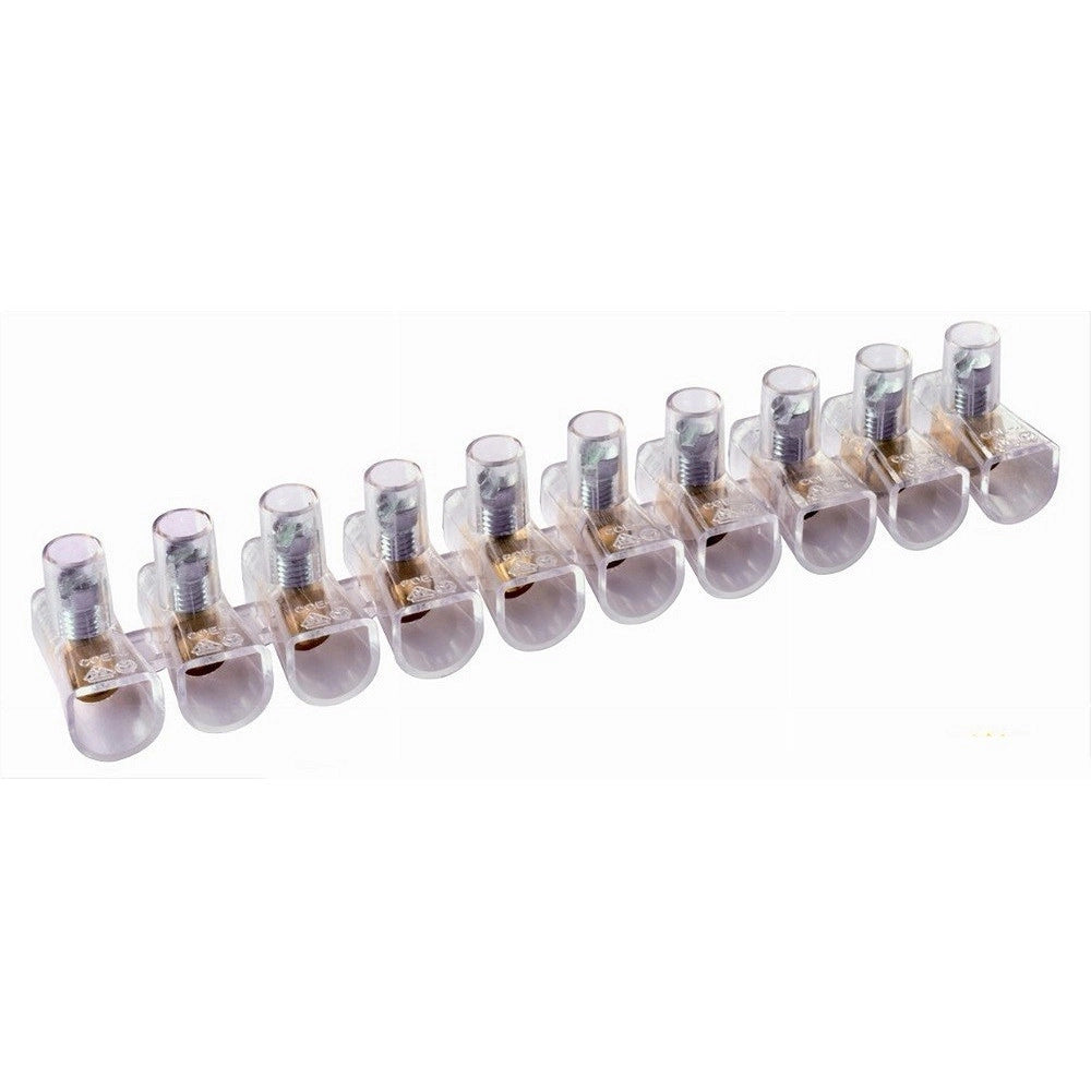 Trade Shop - Set 50pz Morsetto A Cappuccio Unipolare Trasparente Per Cavi Sezione 10mm Ms-100 -