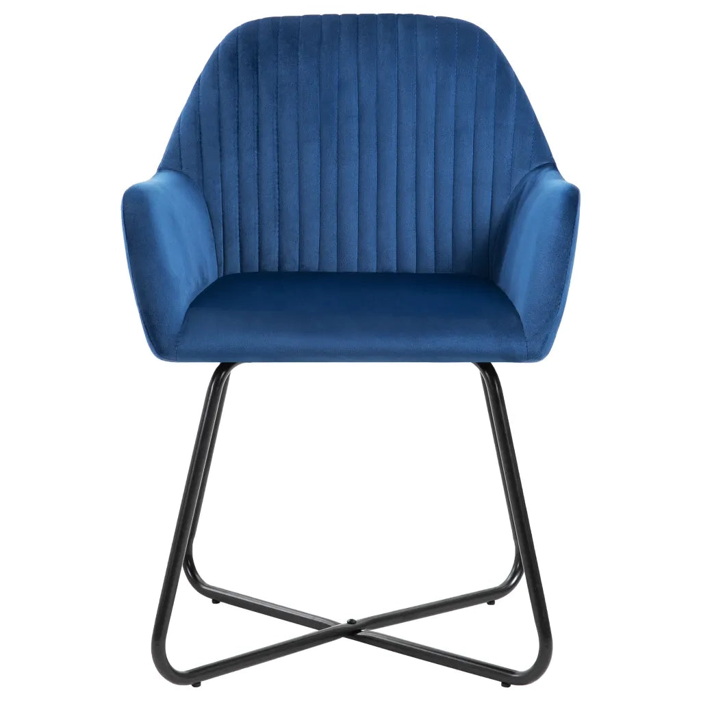 Sedie da Pranzo 6 pz Blu in Velluto cod mxl 18784