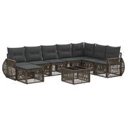Set Divano da Giardino 9 pcs Grigio e Grigio Scuro polyrattan 3435512