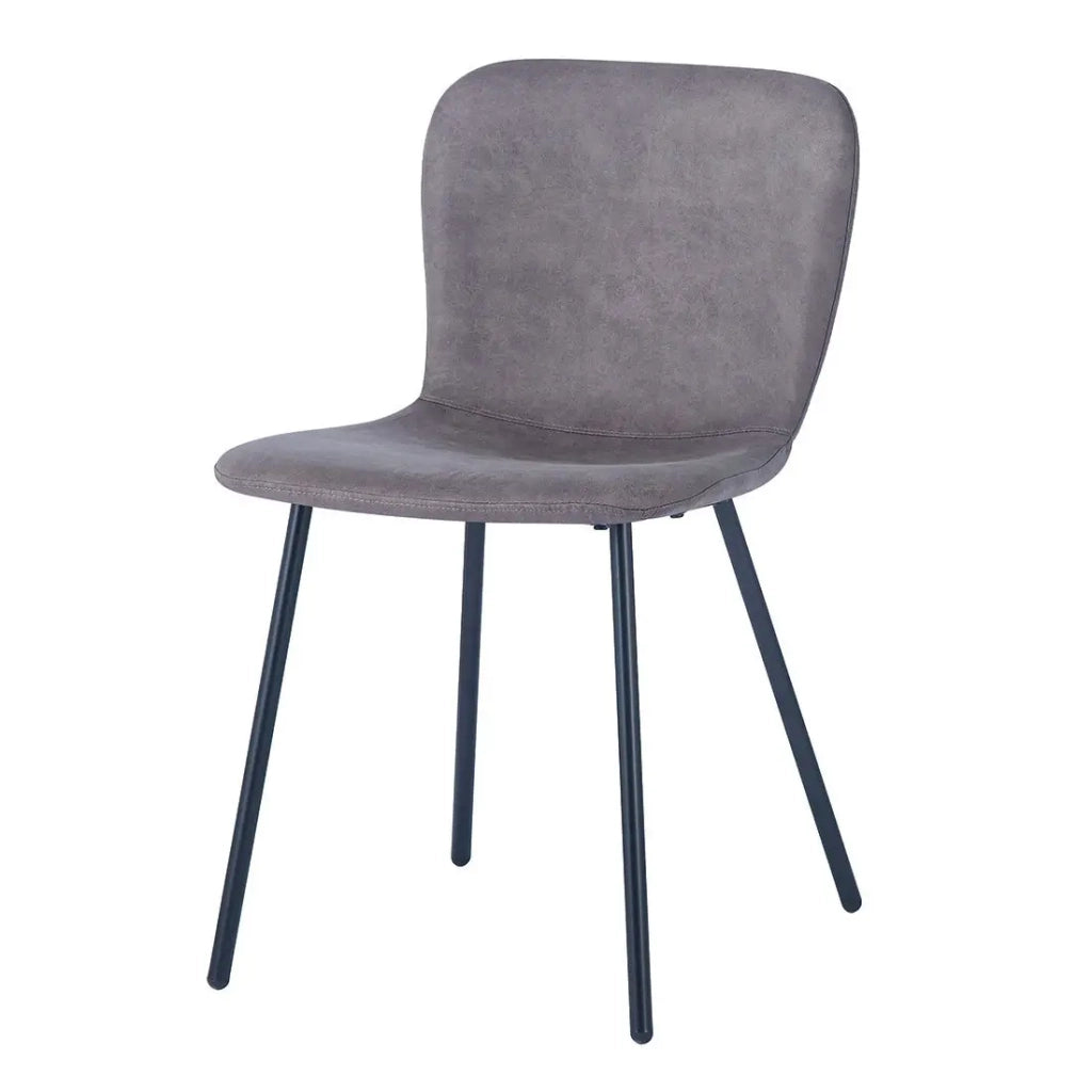 Sedia in pelle PU per sala da pranzo colore taupe. Collezione ALCAN