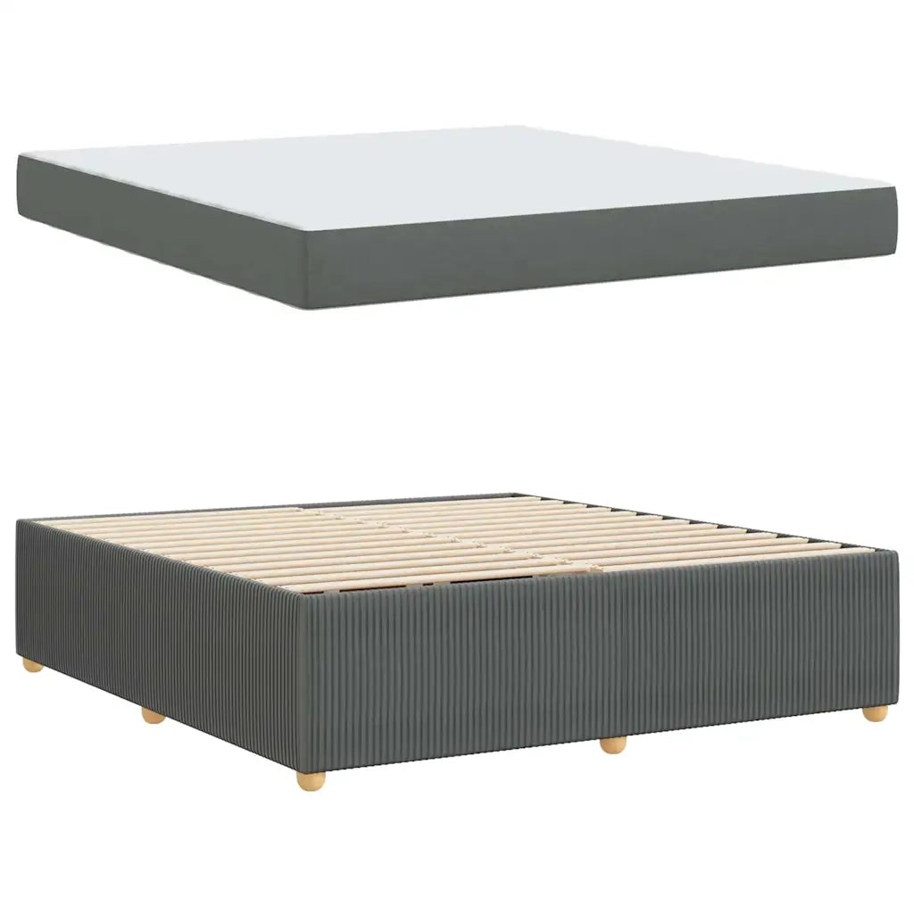 Struttura del letto Grigio scuro 180 x 200 cm Tessuto