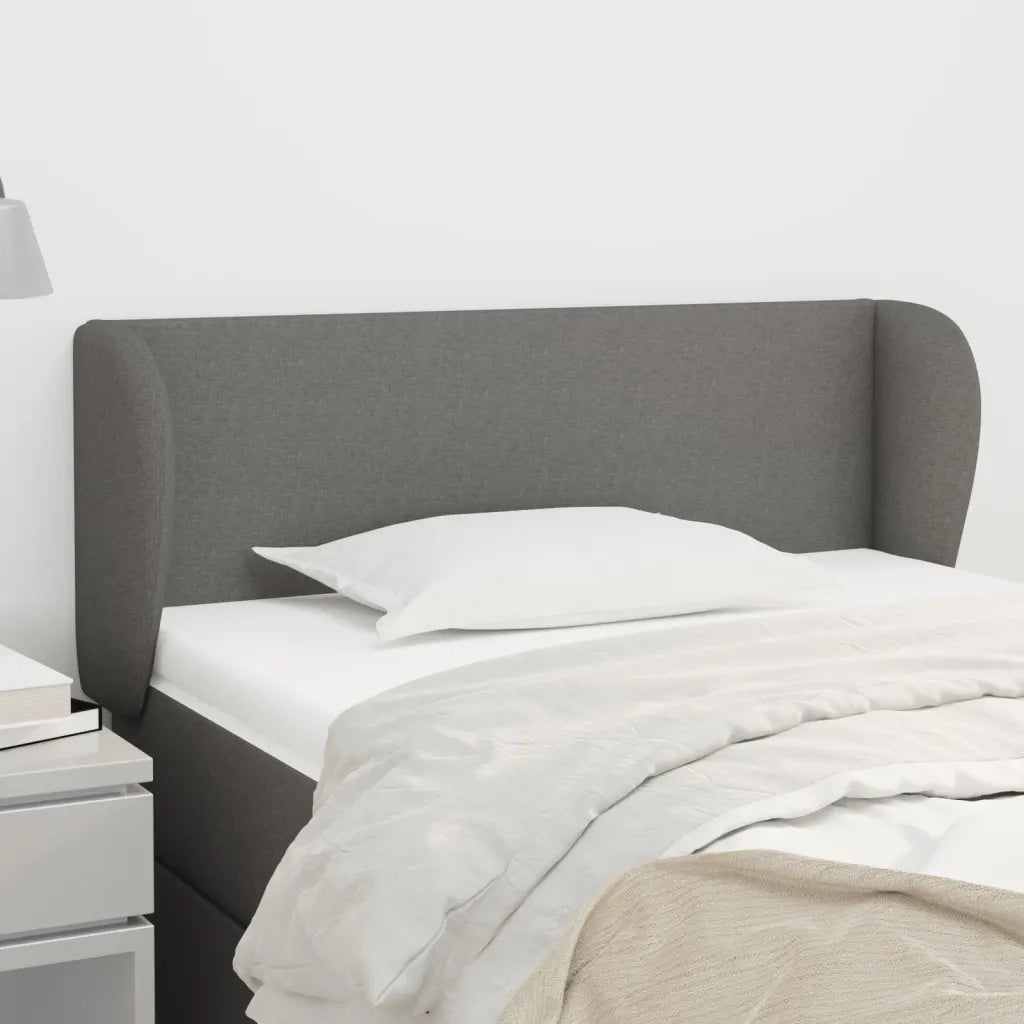 Testiera | Testata ad Orecchio Grigio Scuro 93x23x78/88 cm in Tessuto