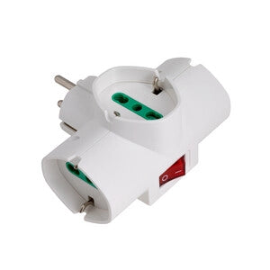 FME 87323 ADATTATORE SCHUKO 3 P BIP.SCHUKO+INTERRUT.- FANTON- 1,0 pz