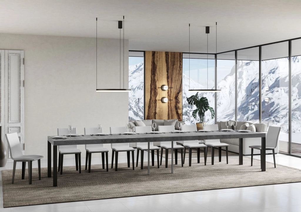 Tavolo Allungabile 160-420x90x77 cm Everyday Premium Cemento Gambe Antracite