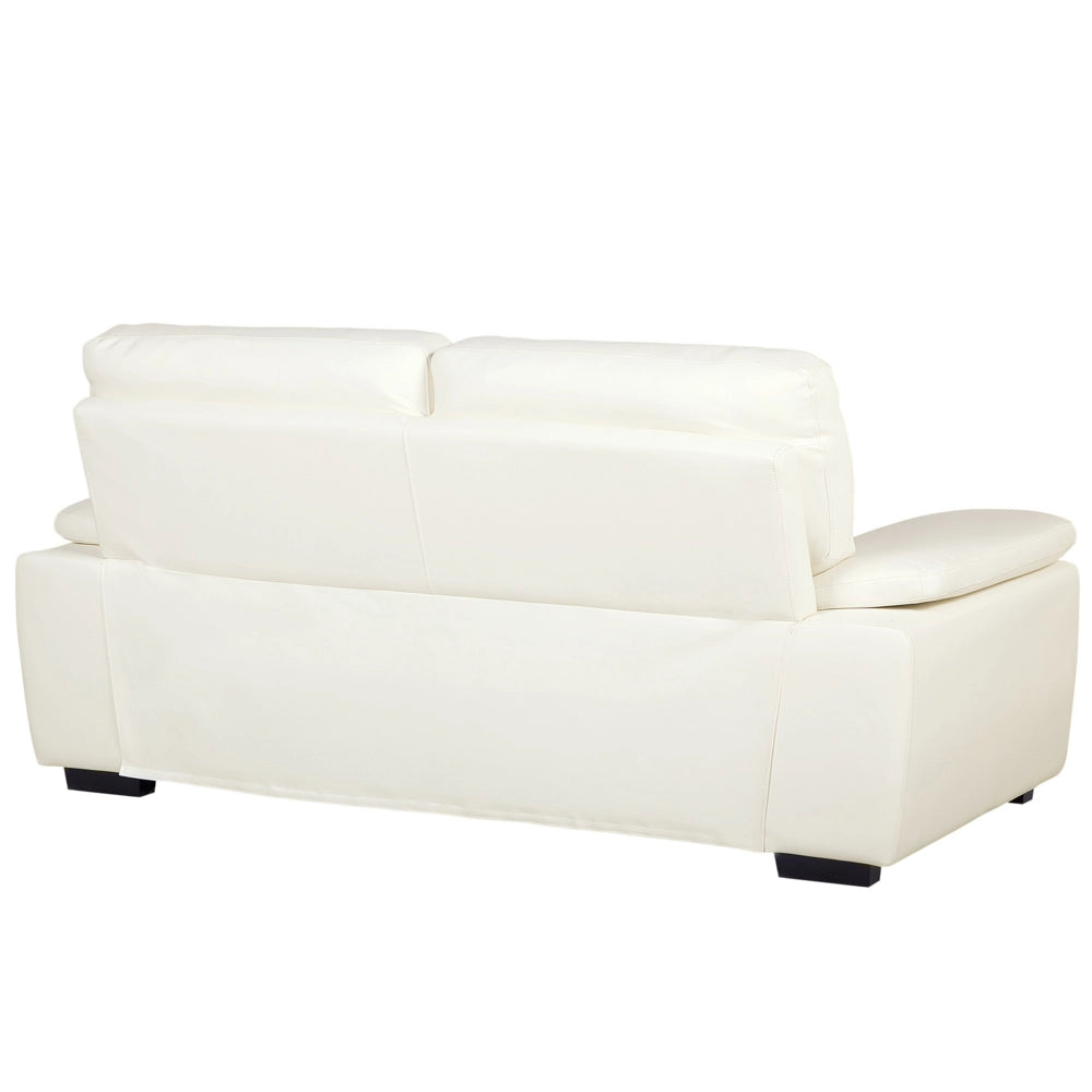 Divano da soggiorno in ecopelle a 3 posti color bianco sporco sofa moderno