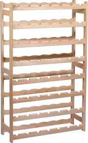 Etichetta verde 29711FSCe vinotheca in legno massello 56 bottiglie - non trattato - kit da assemblaggio - vino per cantina e cucina - 72 x 25 x 1175 - naturale