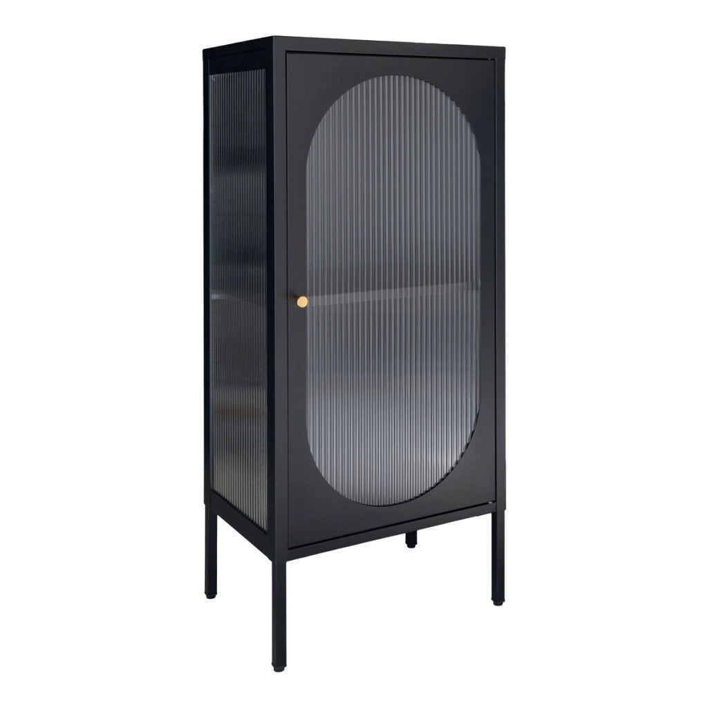Vetrinetta Adelaide, Nero, Metallo, 35x50x110 cm