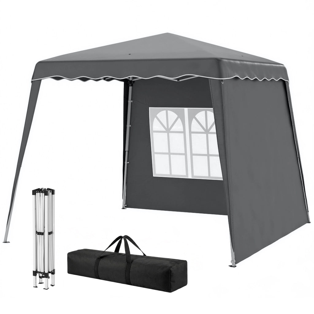 Tenda da giardino pieghevole pop-up ¨C Zephmum ¨C 2.89x2.89m, grigio, protezione UV50+