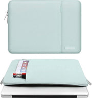 Portatile compatibile 15 pollici, tasca portatile verticale a stile poliestere, verde menta