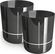 Set di 2 Vasi Brillanti per Interno e Esterno – Vasi Decorativi per Piante Grandi e Piccole – Nero 29 cm