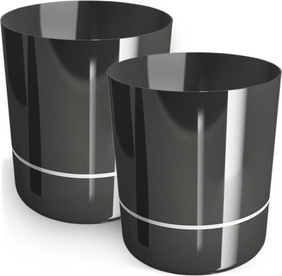 Set di 2 Vasi Brillanti per Interno e Esterno – Vasi Decorativi per Piante Grandi e Piccole – Nero 29 cm