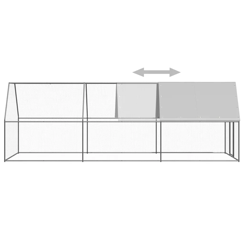 Gabbia per Polli da Esterno 2x6x2 m in Acciaio Zincato cod mxl 53283