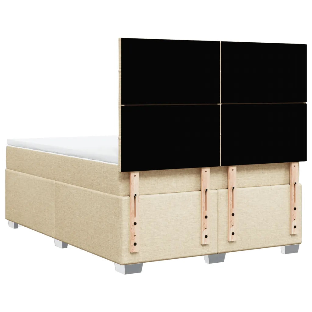 Giroletto a Molle con Materasso Crema 140x19 cm in Tessuto