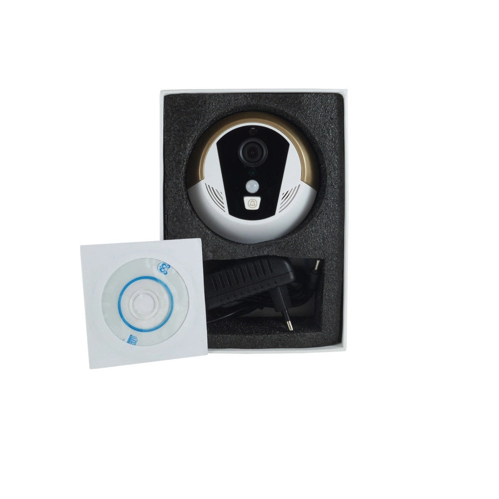 Trade Shop - Videocitofono Wi Fi Wireless Smartphone Sensore Pir Registra Sd Smart Doorbell -