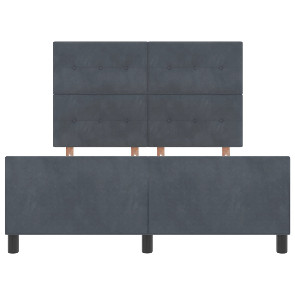 Letto in Velluto Grigio Scuro  140x190 cm