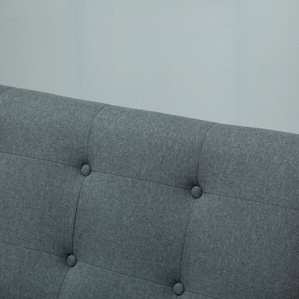 Divano 2 posti scandinavo con braccioli e gambe in legno ¨C zephmum ¨C grigio 115x66.5x73 cm