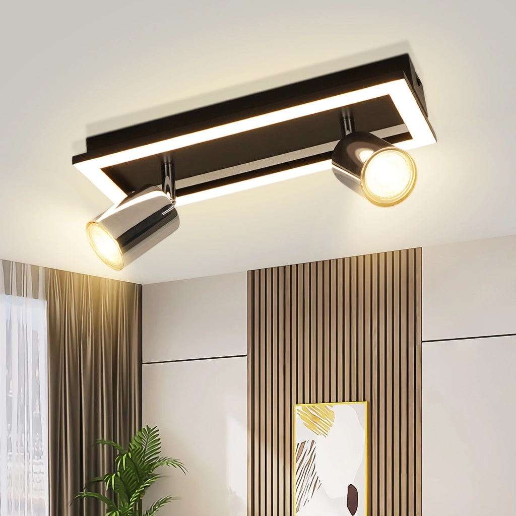 ZMH Faretto da soffitto LED 2 luci GU10 orientabili 12W