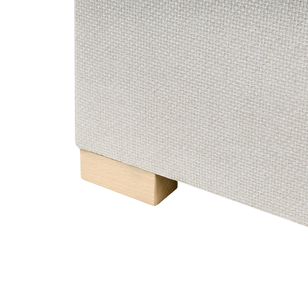 Letto contenitore in tessuto imbottito bianco sporco 160x200 cm con apertura a sollevamento continentale