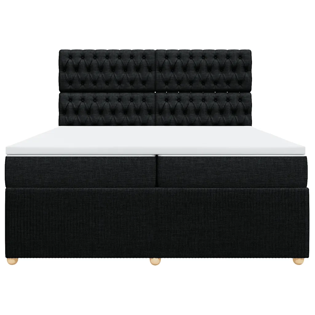 Giroletto a Molle con Materasso Nero 200x200 cm in Tessuto 3292172