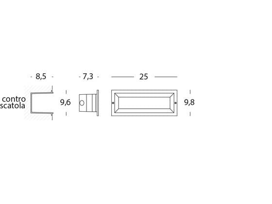 Faretto Segnapassi a Incasso da Esterno a LED 12W da Parete Aperto Sovil Mask Bianco