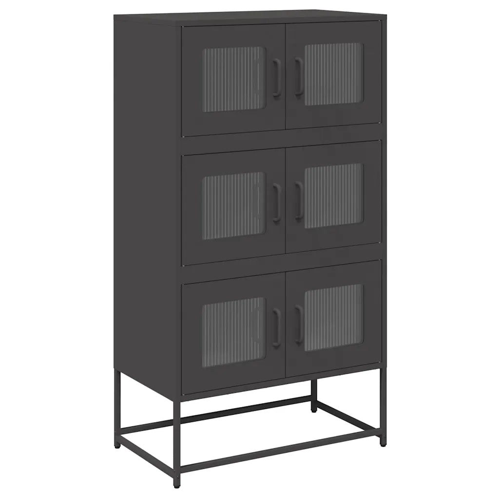 Credenza Nera 68x39x123 cm in Acciaio 853350