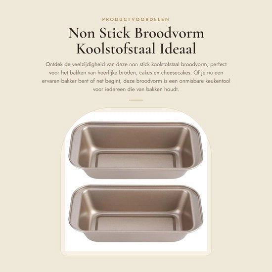 Antiaanbaklaag per Bordo - Forma Torta - Rettilineo - Acciaio Rugginato - 2 Pezzi - Dimensioni Interni 21,6 x 11 x 5,5 cm