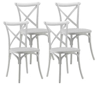 Set 4 Sedie 88x44x49 cm in Polipropilene Bianco
