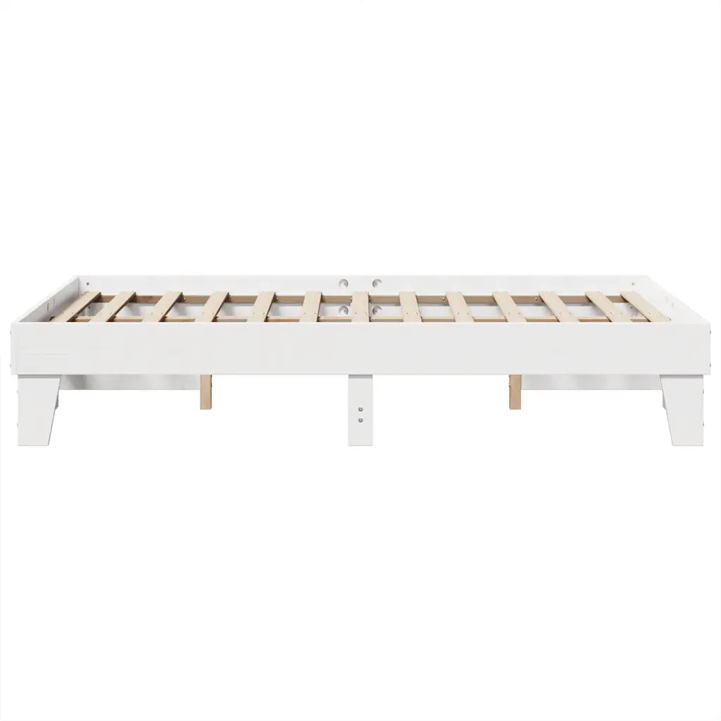 Letto senza Materasso-Struttura Letto Bianco 120x190 cm Legno Massello di Pino 689061