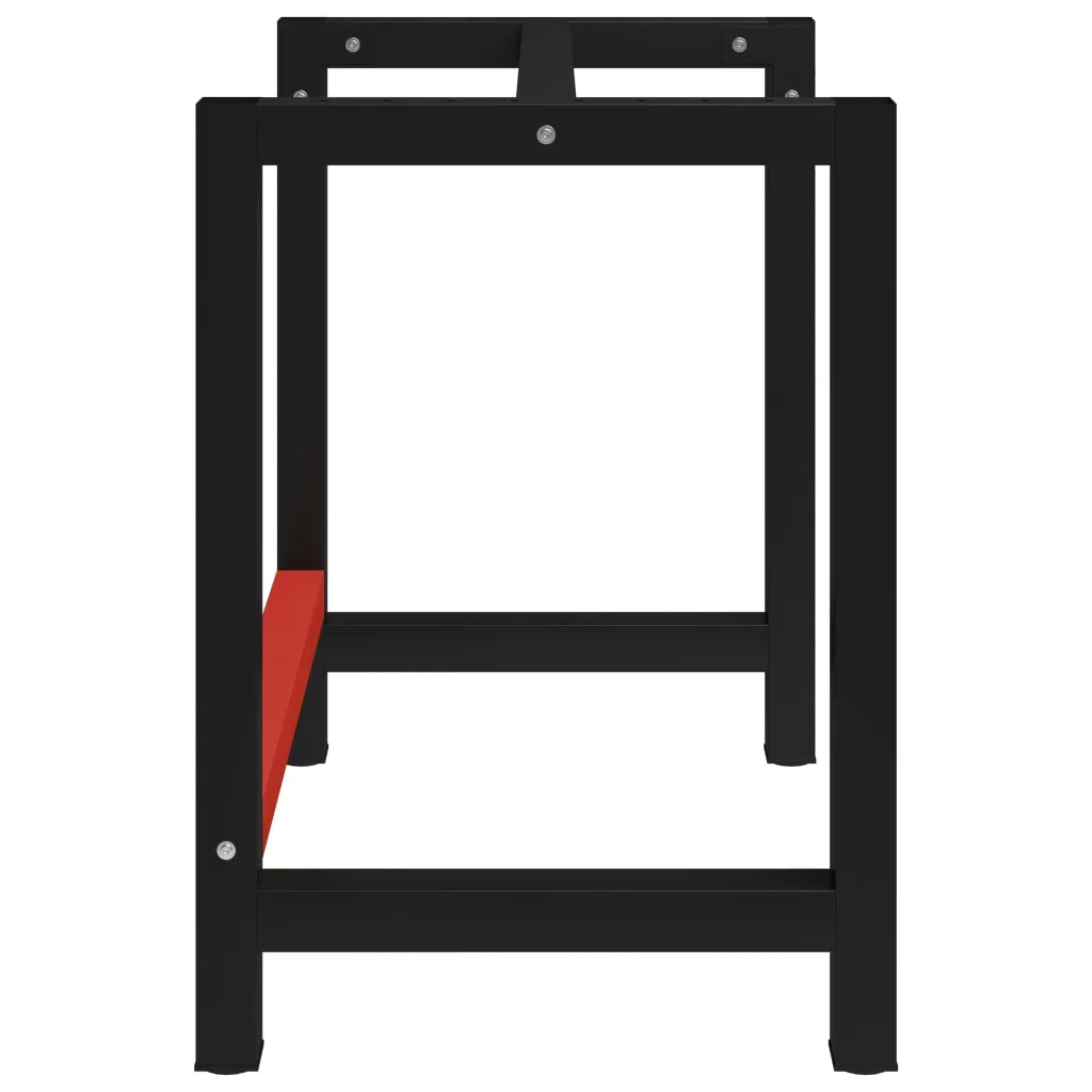 Telaio per Banco da Lavoro in Metallo 80x57x79 cm Nero e Rosso CFW7357902