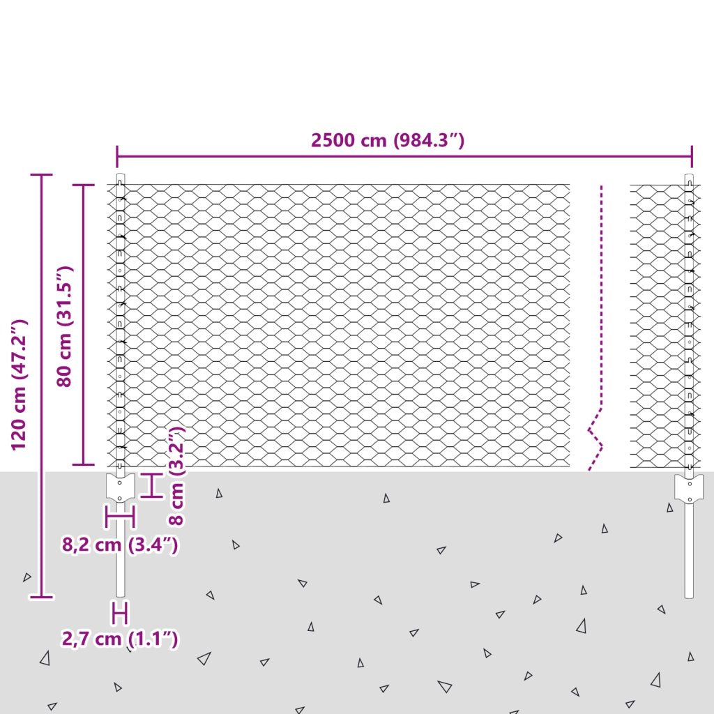 Candelieri  11 pz U-Channel Grigio 80 cm Acciaio