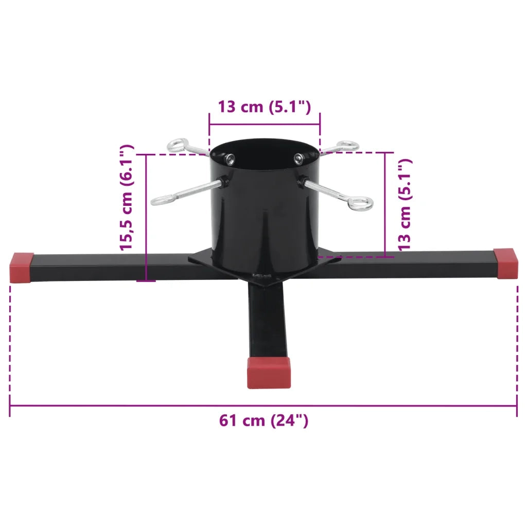 vidaXL Supporto per Albero di Natale Nero 61x61x15,5 cm