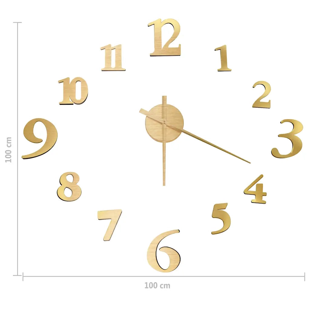 Orologio da Parete 3D Design Moderno Oro 100 cm XXL CFW9430497