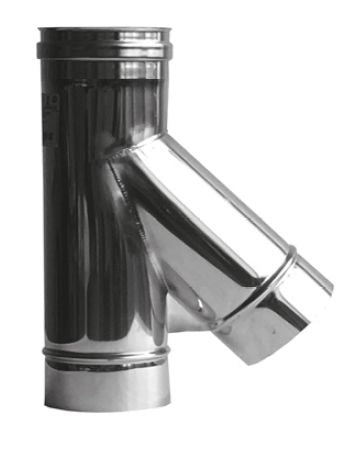 Canna Fumaria - Raccordo Braga 45° Monoparete  ACCIAIO INOX AISI 316  -Vari Diametri- ø120