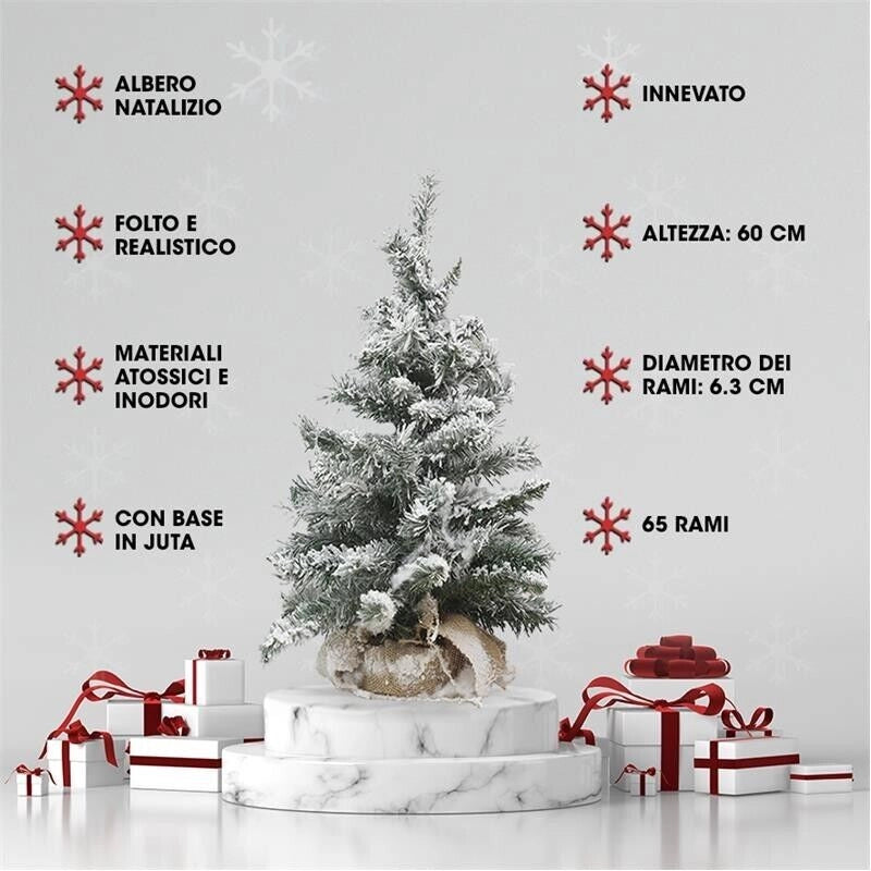 MAURY'S ALBERO DI NATALE JUTA 60 CM INNEVATO