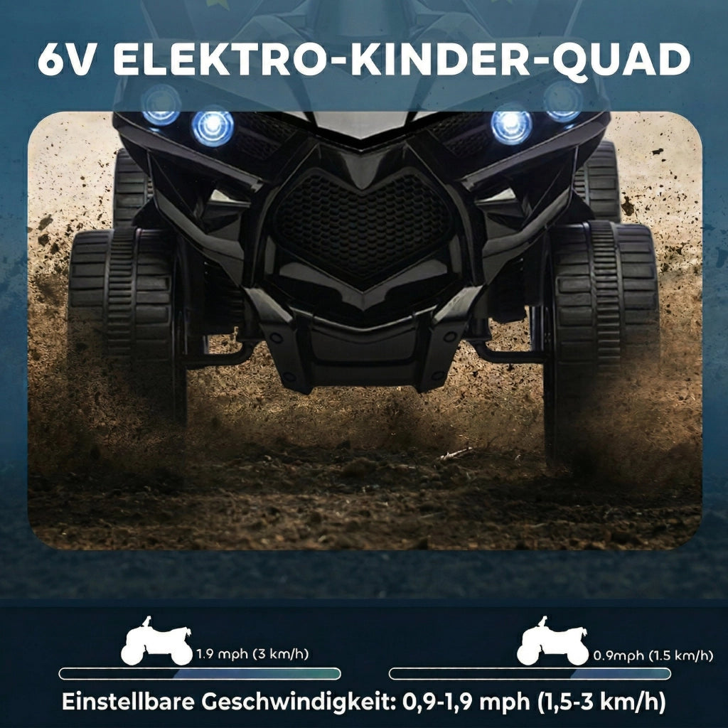 Quad Elettrico per Bambini 6V ¨C Xylo ¨C Nero con LED e Musica