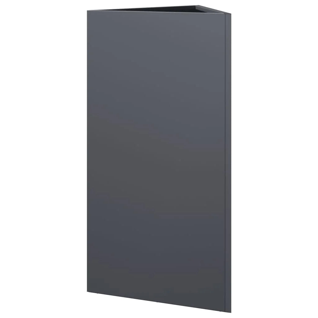 Fioriera rialzata per piante fiori giardino terrazze set da 2 triangolare 40 x 34,5 x 70 cm acciaio antracite 02_0039098