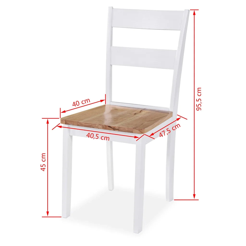 Set da Pranzo 3 pz in MDF e Legno di Hevea Bianco 274942