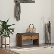 Panca per ingresso con cuscino Legno vecchio 63 x 38 x 40 cm 891550