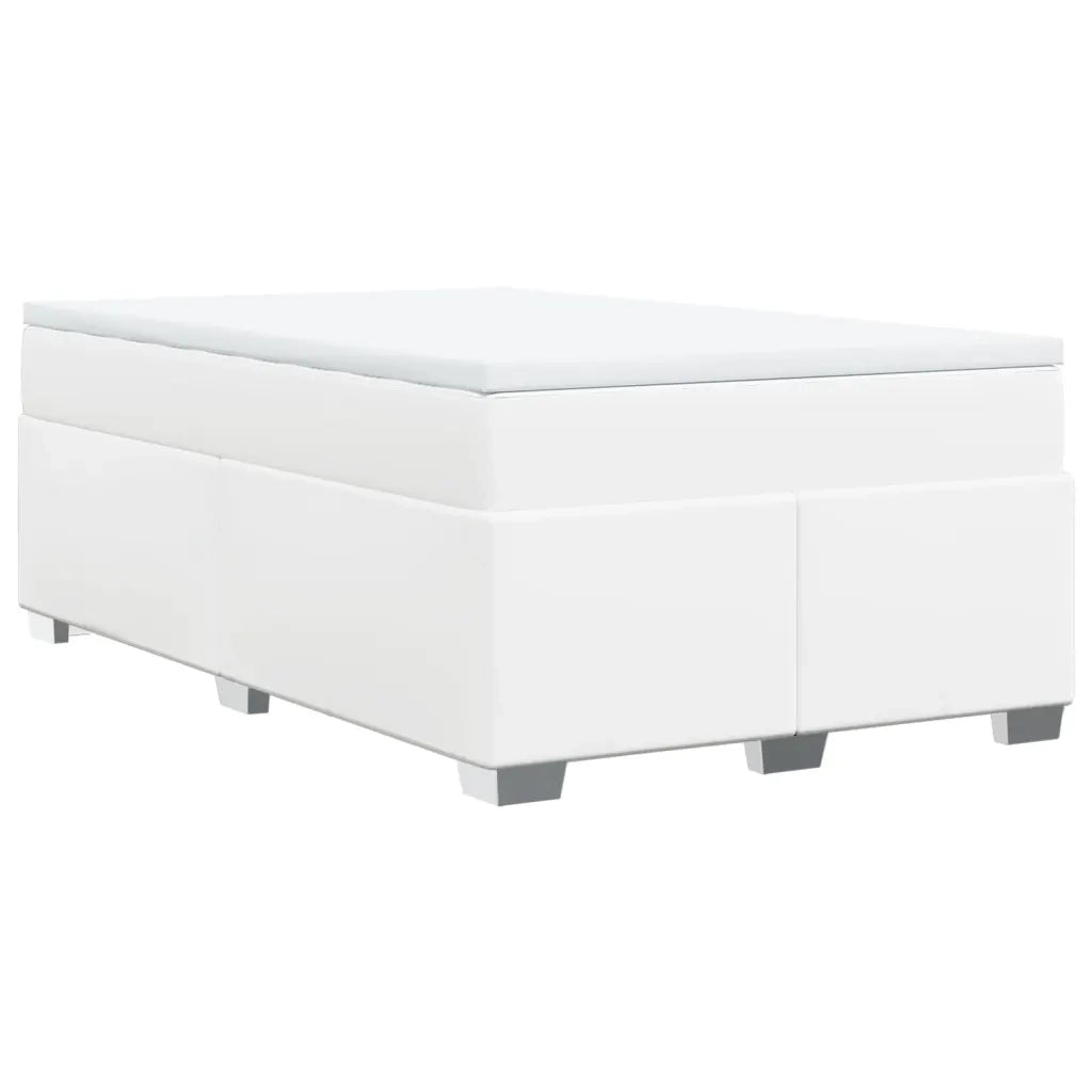 Giroletto a Molle con Materasso Bianco 120x190 cm in Similpelle