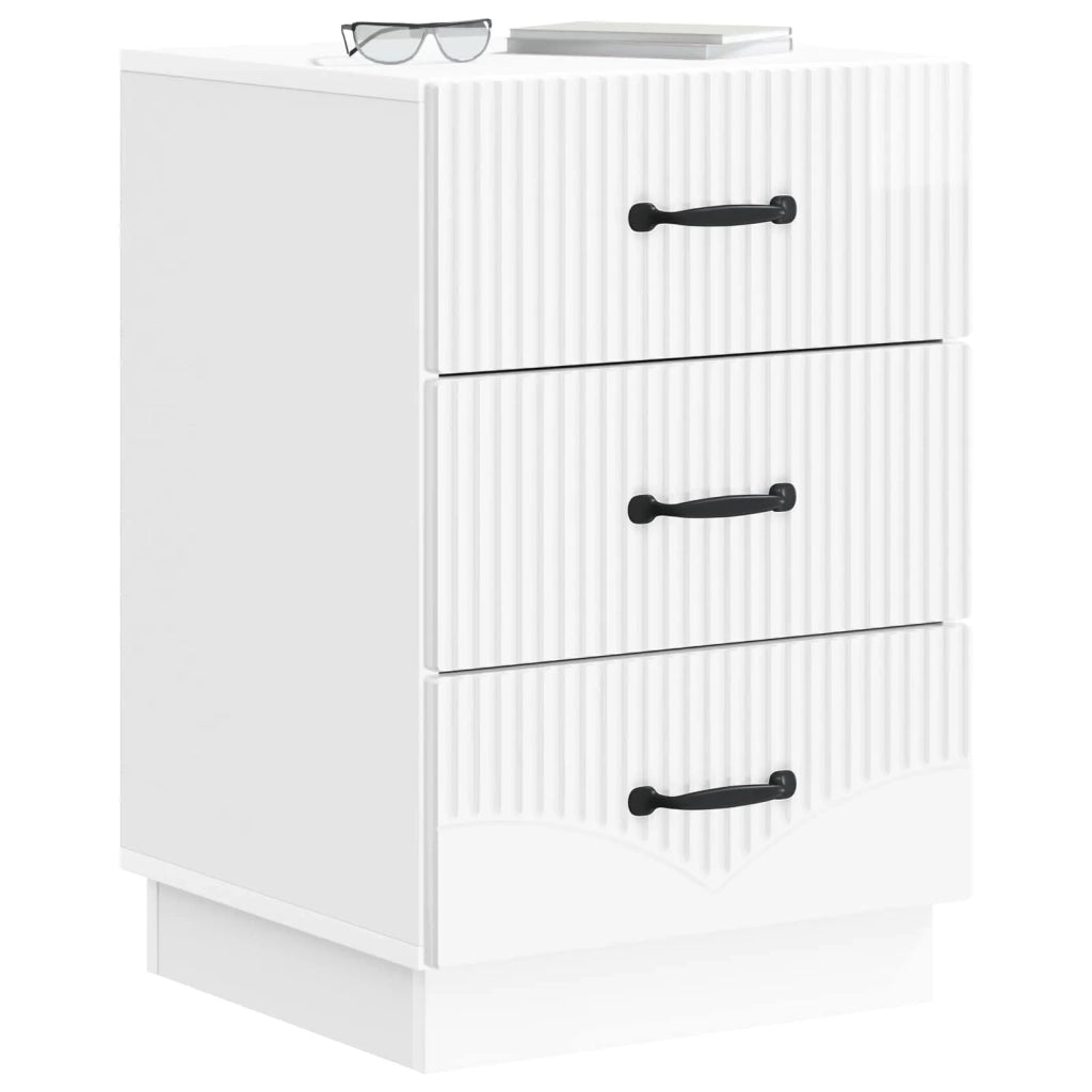 Armadio da Notte con cassetto Bianco Lucido 43 x 41 x 63,5 cm 895249