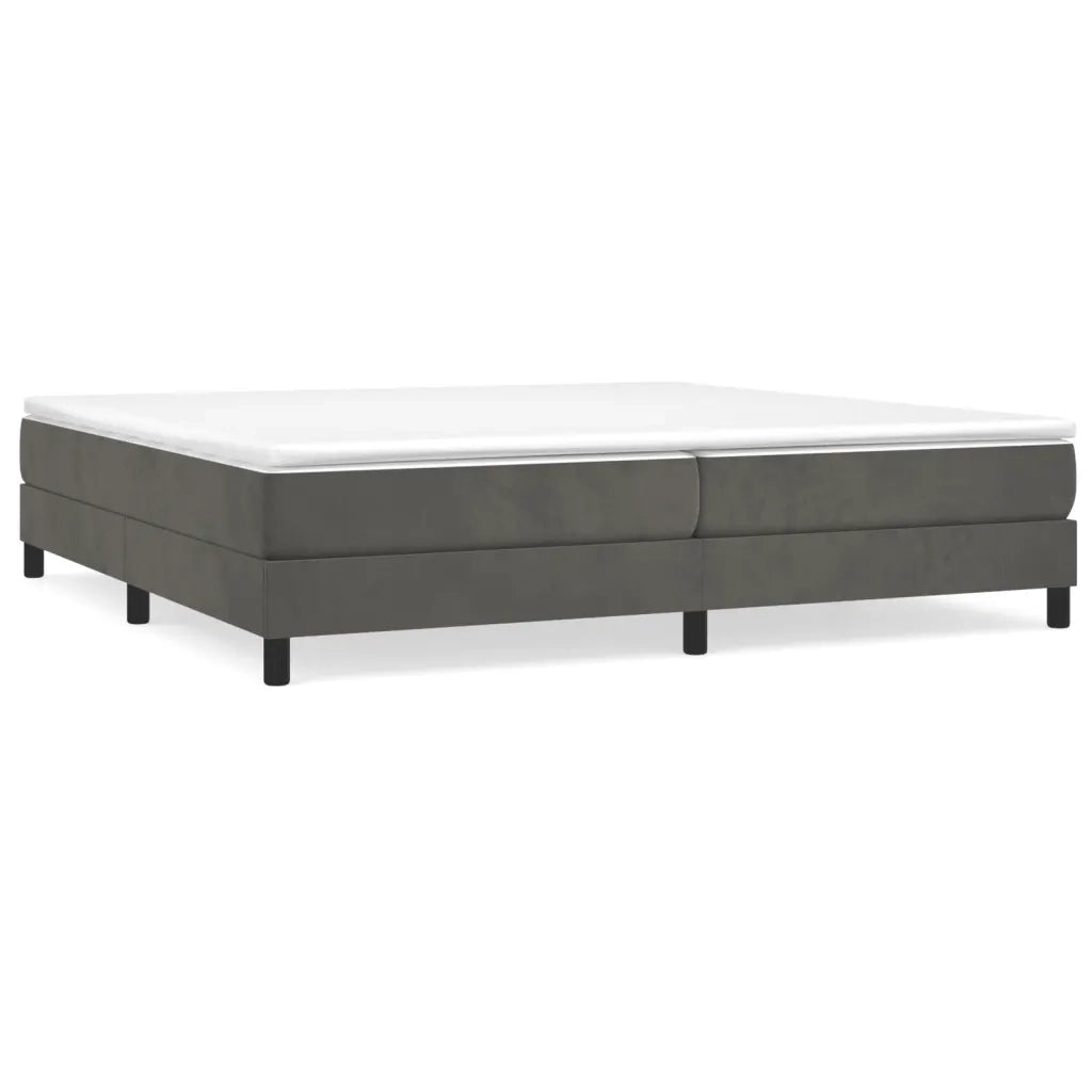Struttura Letto a Rete a Molle Grigio Scuro 200x200 cm Velluto 3120791