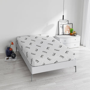 Coprimaterasso Elasticizzato Singolo in Poliestere Grigio Chiaro