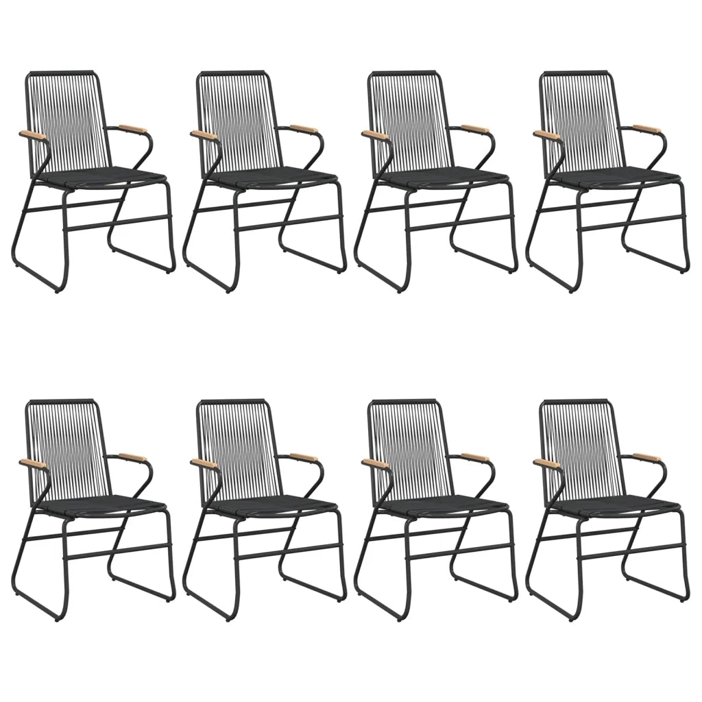 Set da Pranzo da Giardino 9 pz Nero in Rattan PVC 3060278