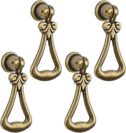 Set di grucce da appendere vintage in stile cut-out da 4 a forma di triangolo lungo - verde bronzo - maniglie per armadi, armadi a muro e ante