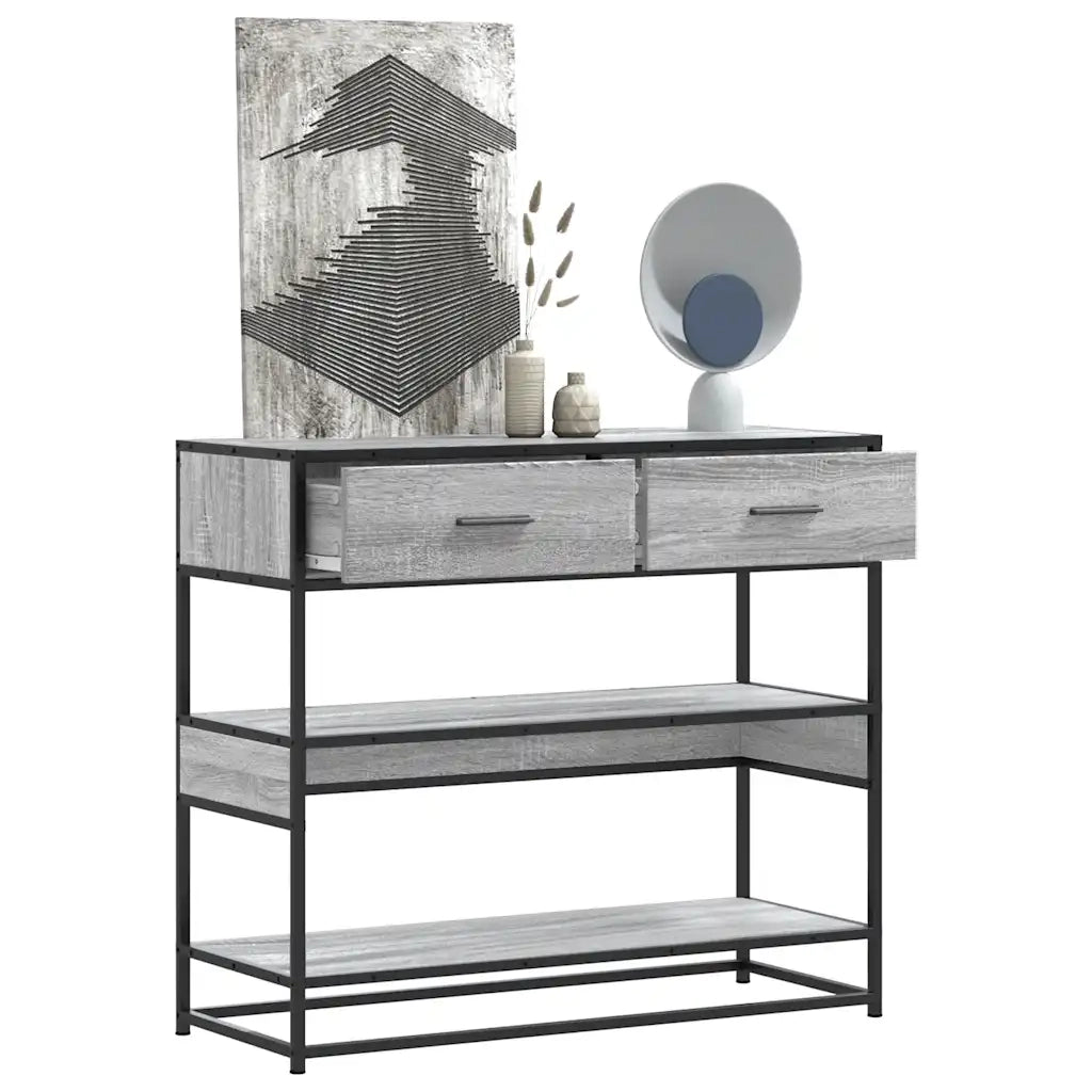 Tavolo Consolle Rovere Sonoma 90x35x80 cm in Legno Multistrato