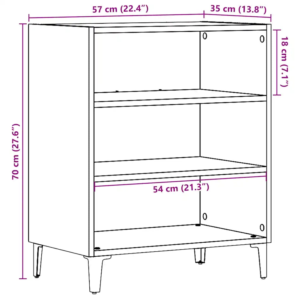 Credenza Legno Antico 57x35x70 cm in Truciolato 856474