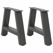 Set di 2 gambe per tavolino da caffè a forma di A 40 x 30-31 cm con piedini regolabili design moderno in acciaio antracite 02_0057094