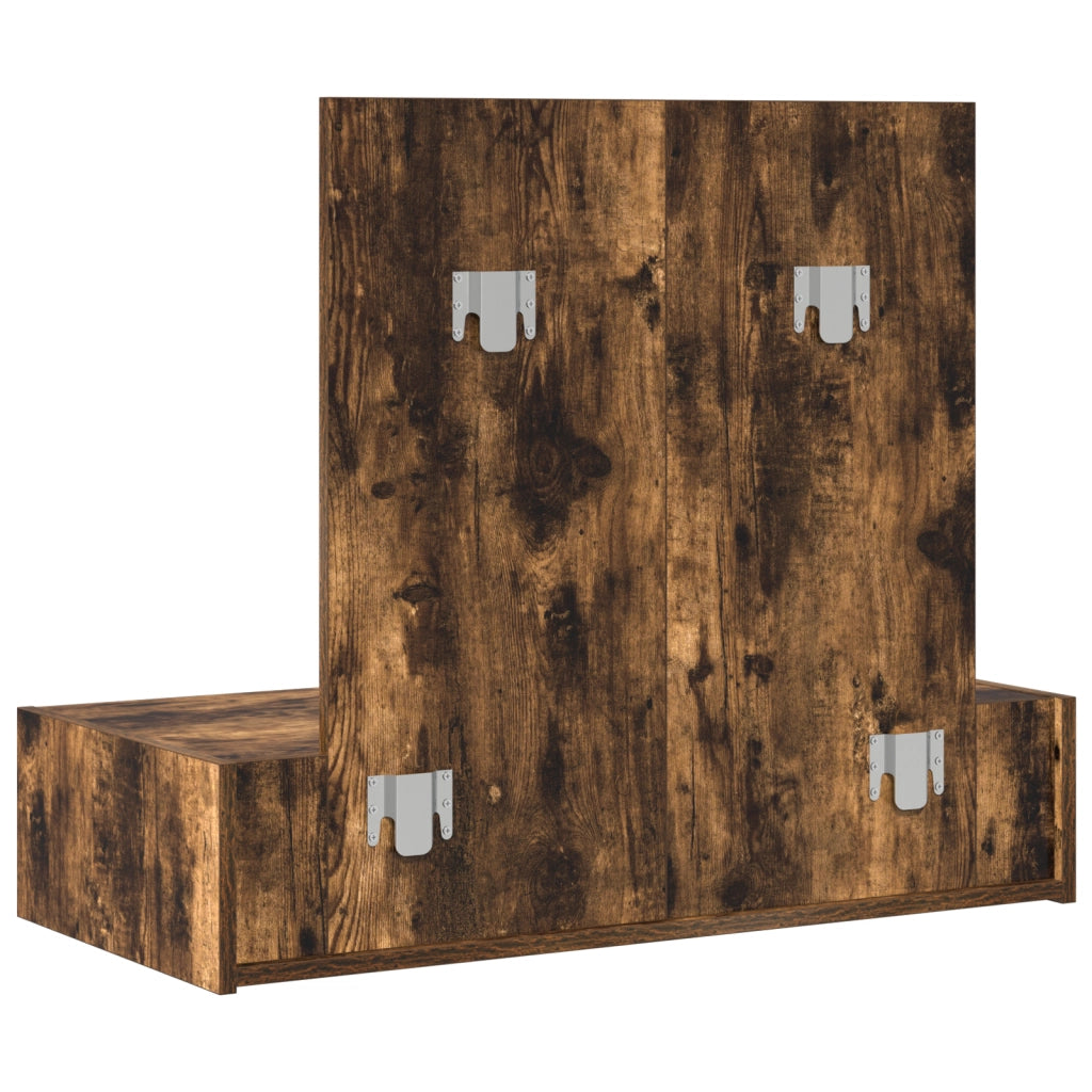 Tavolo da Toeletta Appeso al Muro Rovere Affumicato 83x40x70 cm