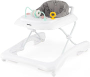 3 in 1 Girello per Bambini, Girello Pieghevole per Bambini, con 3 Altezze Regolabili, Sedile Imbottito e Piatto Giocattolo Rimovibile, Girello a Spinta con Ruote, per Bambini 6+ Mesi (Grigio)